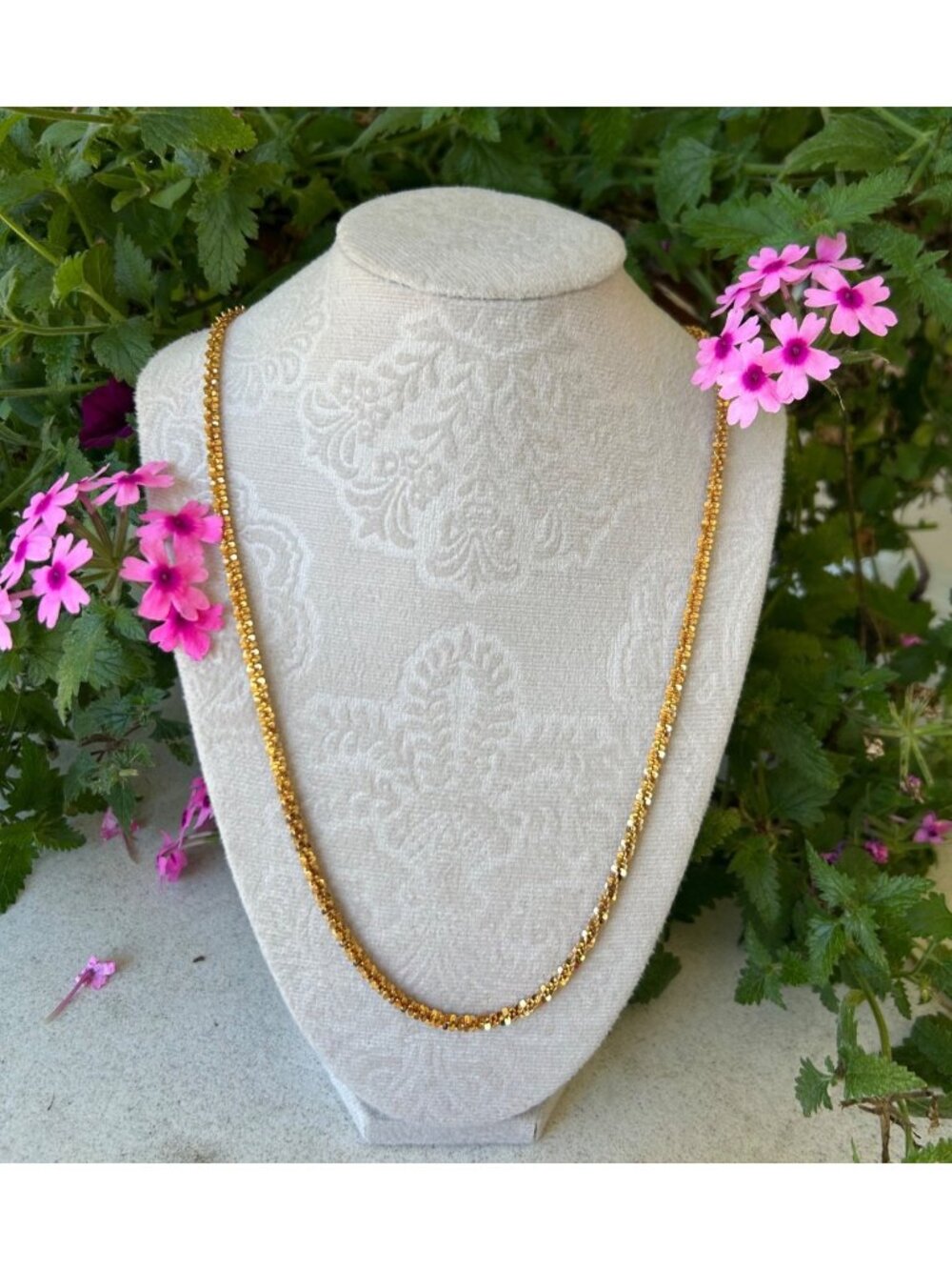 Vintage Milor Italy 925 Sterling Necklace Gold Margarita Chain